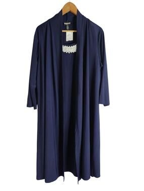 Haani Duster Style Navy Cardigan Set Pearl Embellishment Formal Size 2X